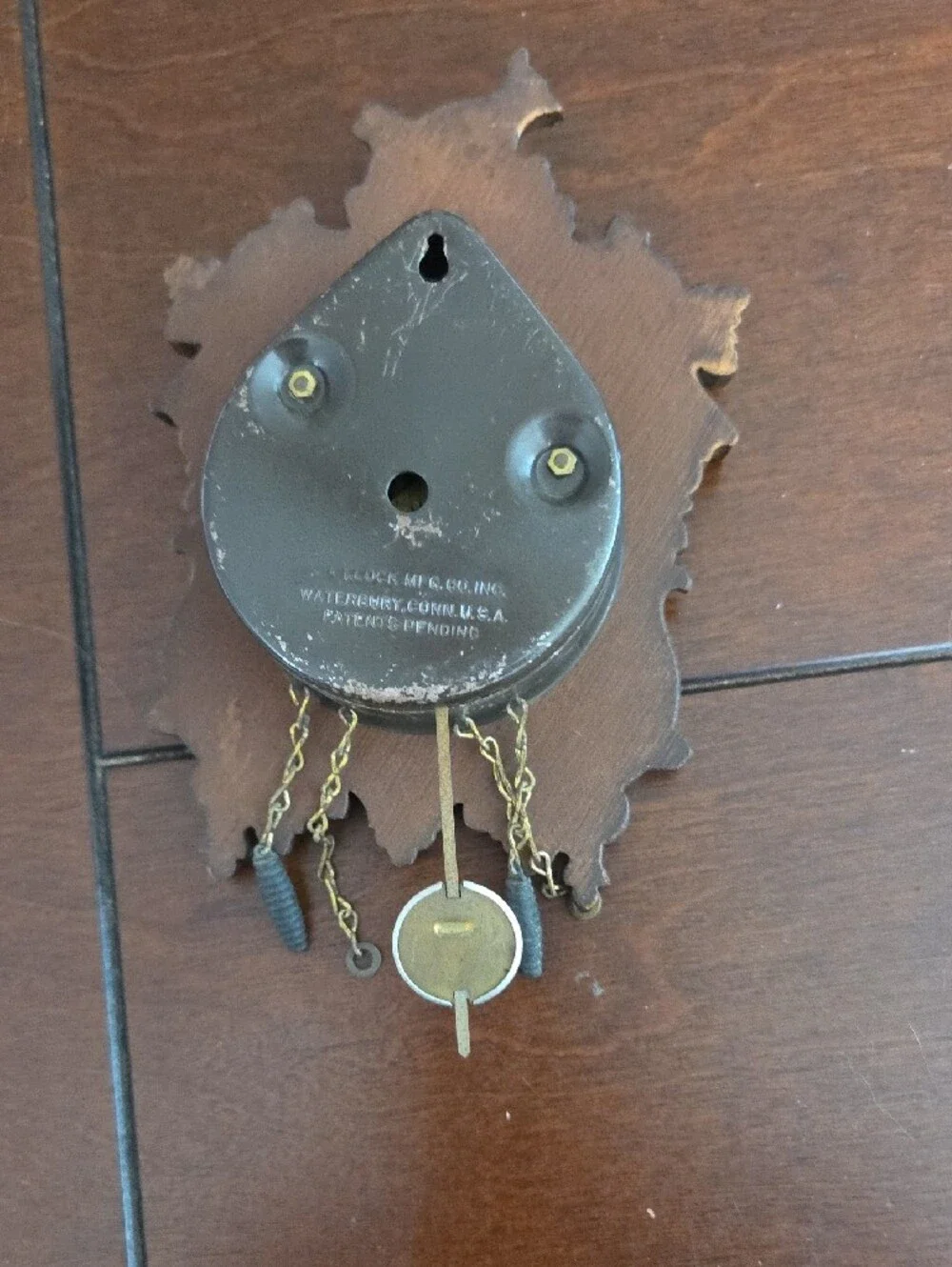 Lux Vintage Brown Mini Cuckoo Wall Clock - Lux Clock MFG For PARTS ONLY
